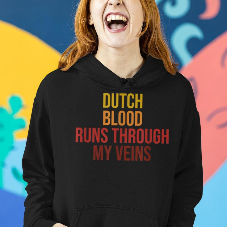 Cool Dutch Blood Runs Through My Veins Novelty Sarcastic Women Hoodie Gifts for Her