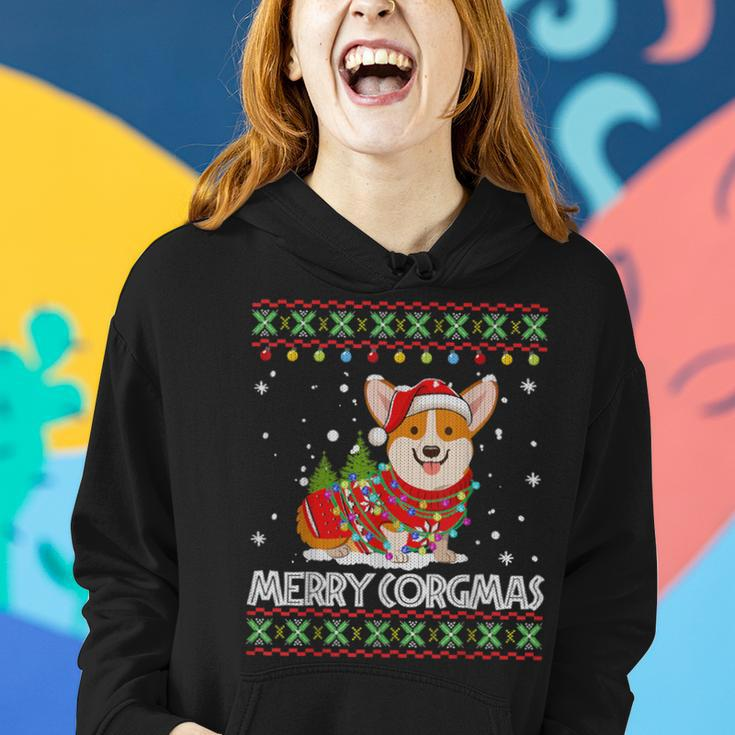Corgi Dog Merry Corgmas Santa Corgi Ugly Christmas Sweater Women Hoodie Gifts for Her