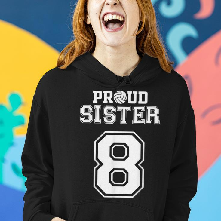 Custom Proud Volleyball Sister Number 8 Personalized Women Women Hoodie Gifts for Her