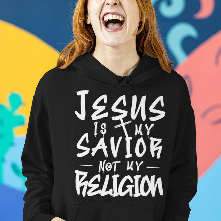 Cute Jesus Is My Savior Not My Religion Cross Faith Quote Faith Funny Gifts Women Hoodie Gifts for Her