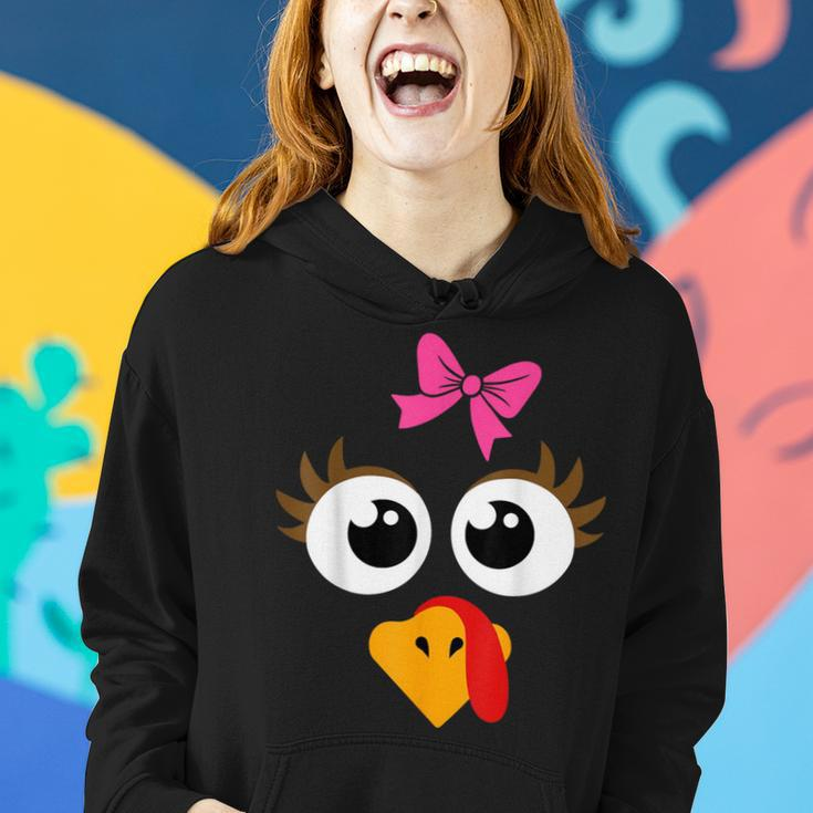 Cute Thanksgiving Turkey Face Girls Turkey Day Women Hoodie Gifts for Her