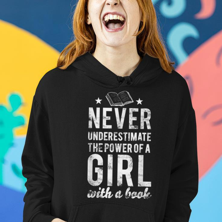 Cute Never Underestimate The Power Of A Girl Book Nerds Women Hoodie Gifts for Her