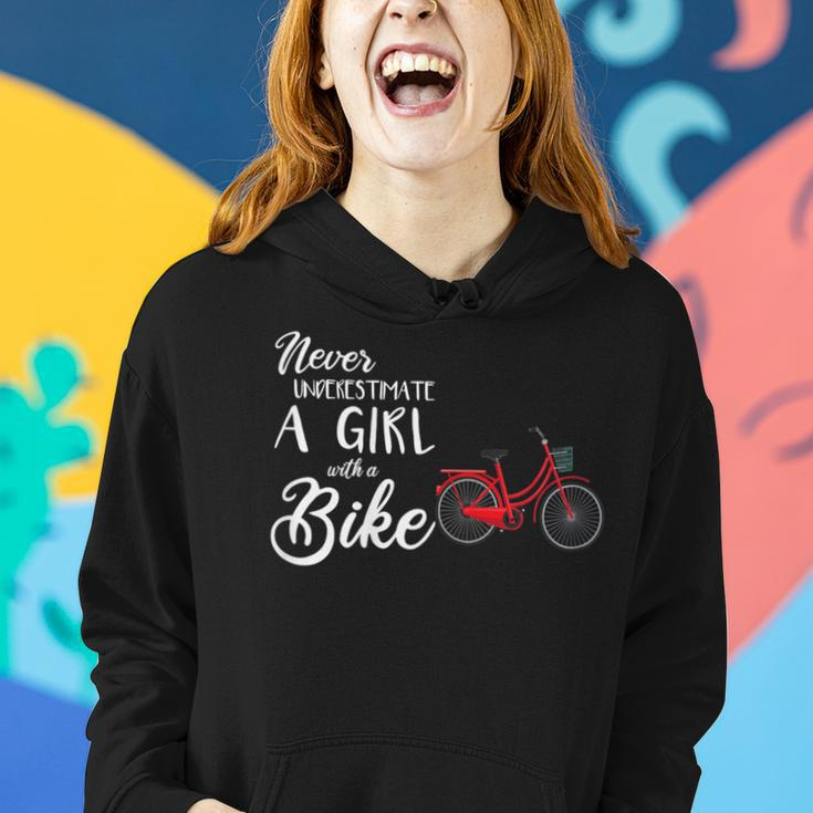 Cycling Girl Never Underestimate A Girl With A Bike Women Hoodie Gifts for Her