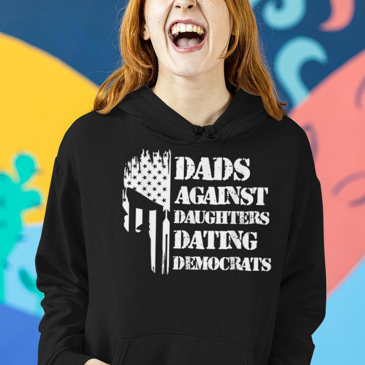 Dads Against Daughters Dating Democrats - Patriotic Skull Women Hoodie Gifts for Her