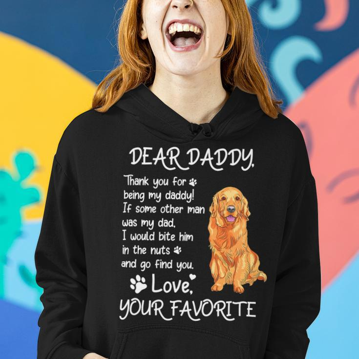 Dear Daddy Golden Retriever Dog Dad Fathers Day Women Hoodie Gifts for Her
