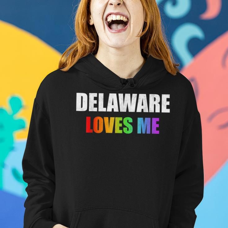 Delaware Gay Pride Lgbt Rainbow Love Lesbian Men Women Gifts Women Hoodie Gifts for Her