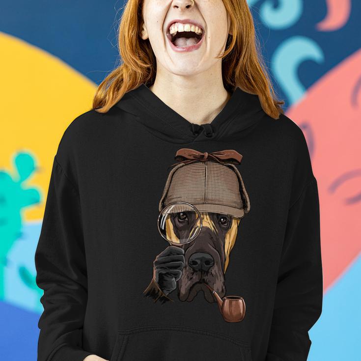 Detective Great Dane Spy Investigator Puppy Animal Dog Lover Women Hoodie Gifts for Her