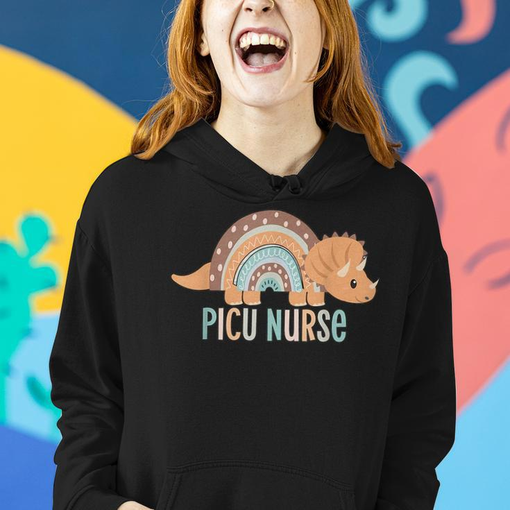 Dinosaur Pediatric Icu Nurse Picu Rn Crew Nurse Graduation Women Hoodie Gifts for Her