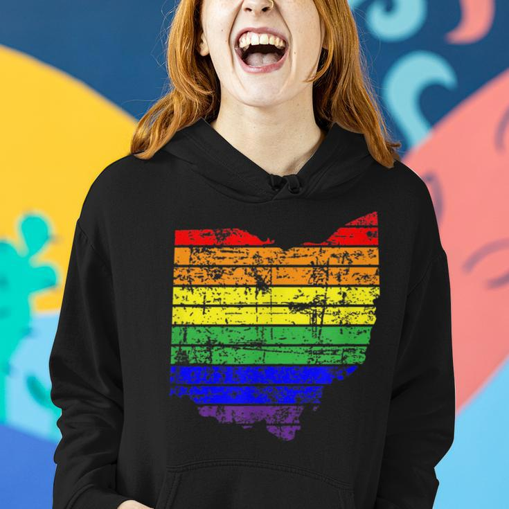 Distressed Ohio Lgbt Rainbow Gay Pride For Men Women Women Hoodie Gifts for Her