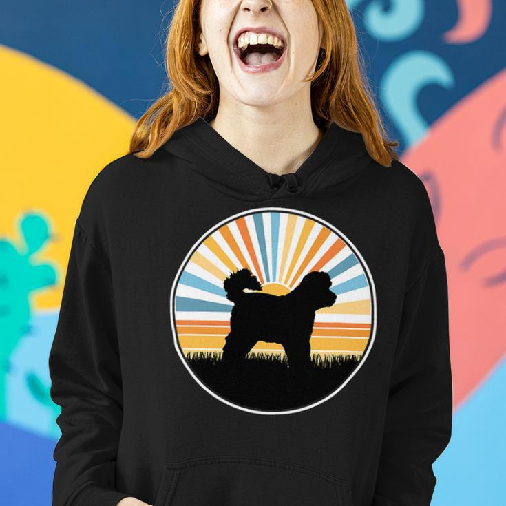 Dog Bichon Frise Mom Dog Dad Retro Sunset Pet Women Hoodie Gifts for Her