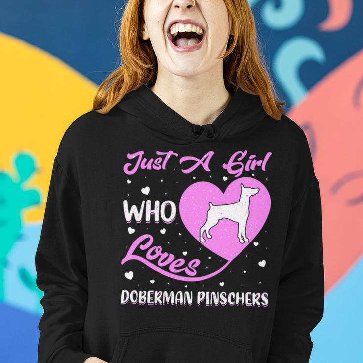 Dog Doberman Heart Shape Dog Just A Girl Who Loves Doberman Pinschers Women Hoodie Gifts for Her