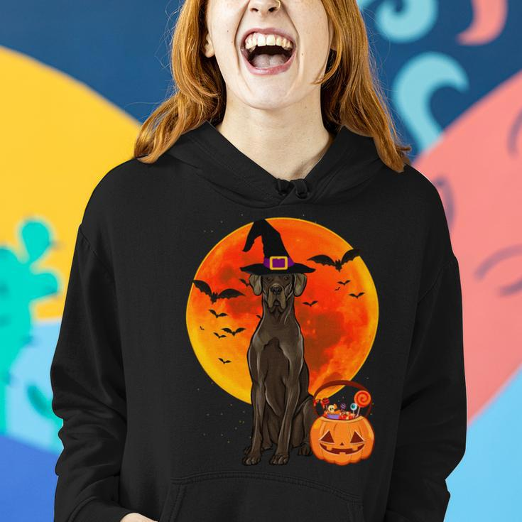Dog Halloween Black Great Dane Jack O Lantern Pumpkin Women Hoodie Gifts for Her