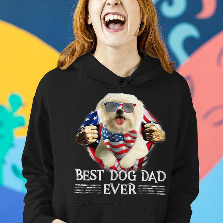 Dog Maltese Best Maltese Dad Ever American Flag 4Th Of July Gifts Men Women Hoodie Gifts for Her