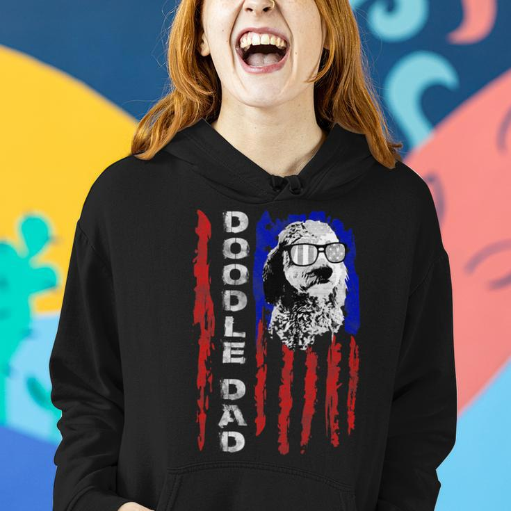Doodle Dad Goldendoodle Dog American Flag 4Th Of July Men Women Hoodie Gifts for Her