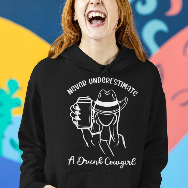 Drunk Cowgirl Never Underestimate Beer Drinking Cowgirl Women Hoodie Gifts for Her