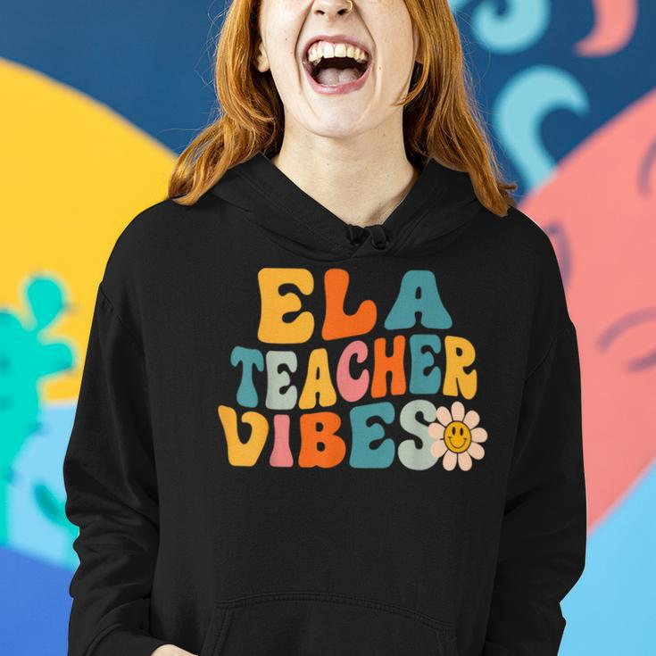 Ela Teacher Vibes Retro 1St Day Of School Groovy Teacher Women Hoodie Gifts for Her