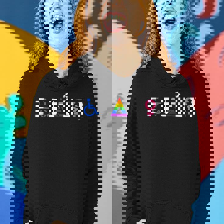 Equality Funny Lgbt Flag Gay Pride Month Lgbtq Rainbow Women Hoodie Gifts for Her