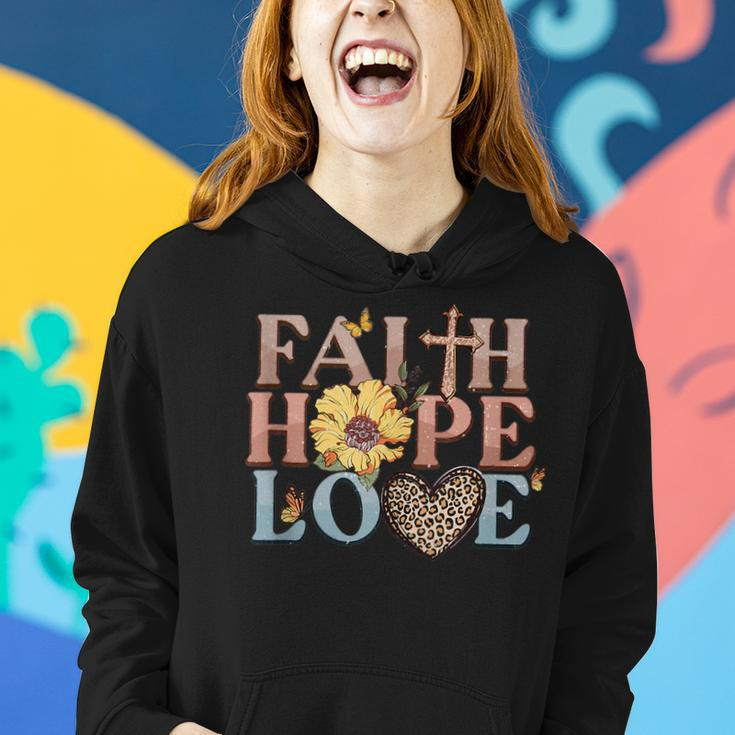Faith Hope Love Leopard Jesus Christian Religious Boho Faith Funny Gifts Women Hoodie Gifts for Her