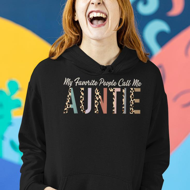 My Favorite People Call Me Auntie Gifts Leopard Mothers Day Women Hoodie Gifts for Her