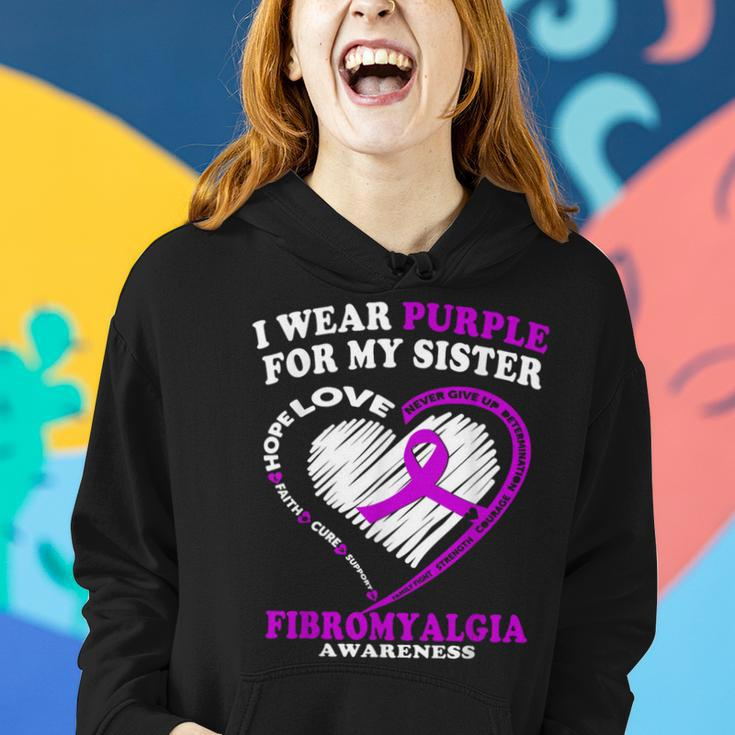 Fibromyalgia Awareness I Wear Purple For My Sister Women Hoodie Gifts for Her
