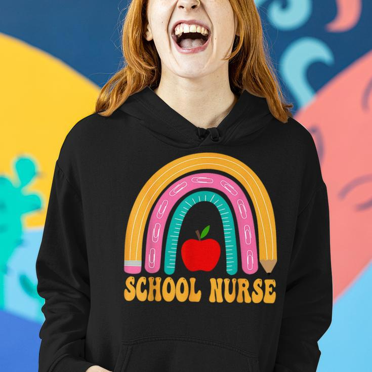 First Day Of School Nurse Back To School Rainbow Pencil Women Hoodie Gifts for Her