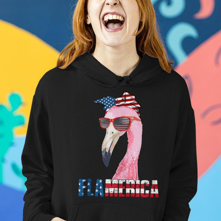Flamingo 4Th Of July Flamerica Patriotic Women Hoodie Gifts for Her