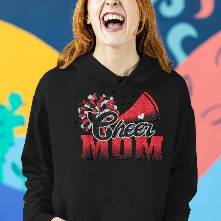 Football Cheer Mom Red Black Pom Leopard Women Hoodie Gifts for Her