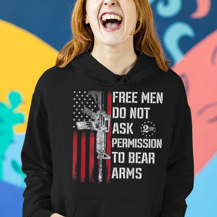 Free Men Do Not Ask Permission To Bear Arms Pro 2A On Back Women Hoodie Gifts for Her