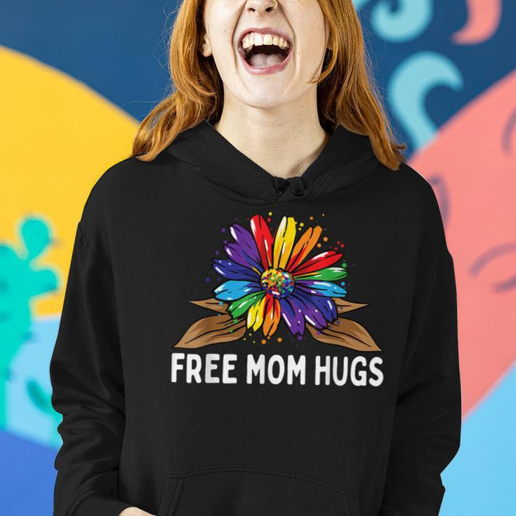 Free Mom Hugs Gay Pride Lgbt Rainbow Sunflower Flower Hippie Women Hoodie Gifts for Her