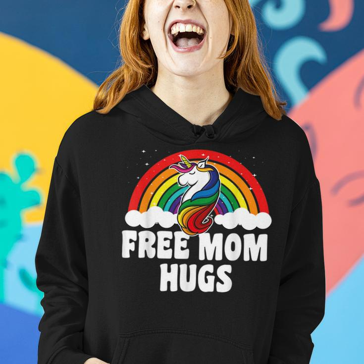 Free Mom Hugs Gay Pride Parade Rainbow Flag Unicorn Women Hoodie Gifts for Her