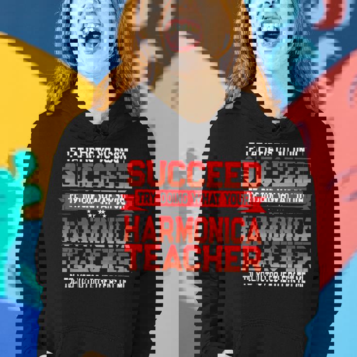 Fun Harmonica Teacher School Music Quote Women Hoodie Gifts for Her