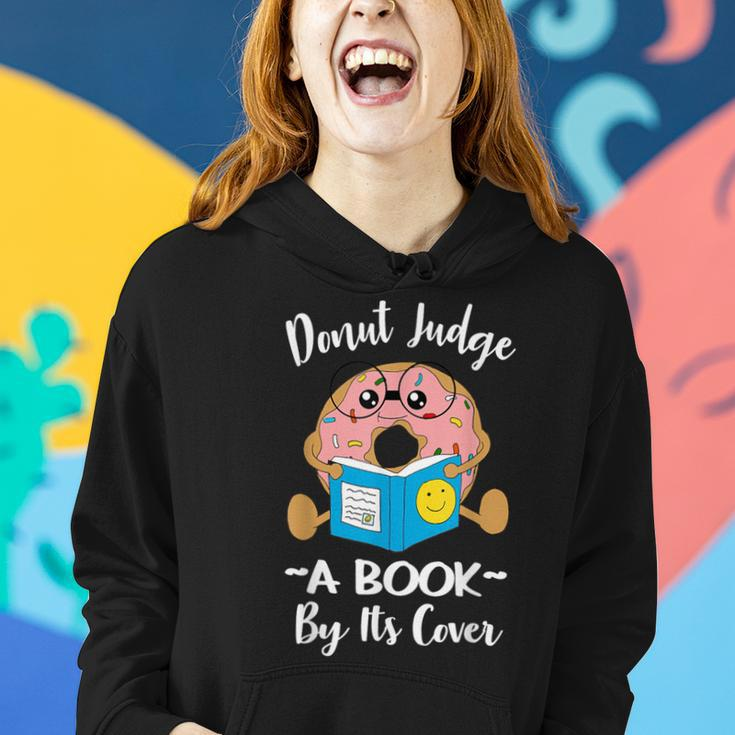 Bookworm Teacher Librarian Reading Donut Pun Literacy Women Hoodie Gifts for Her