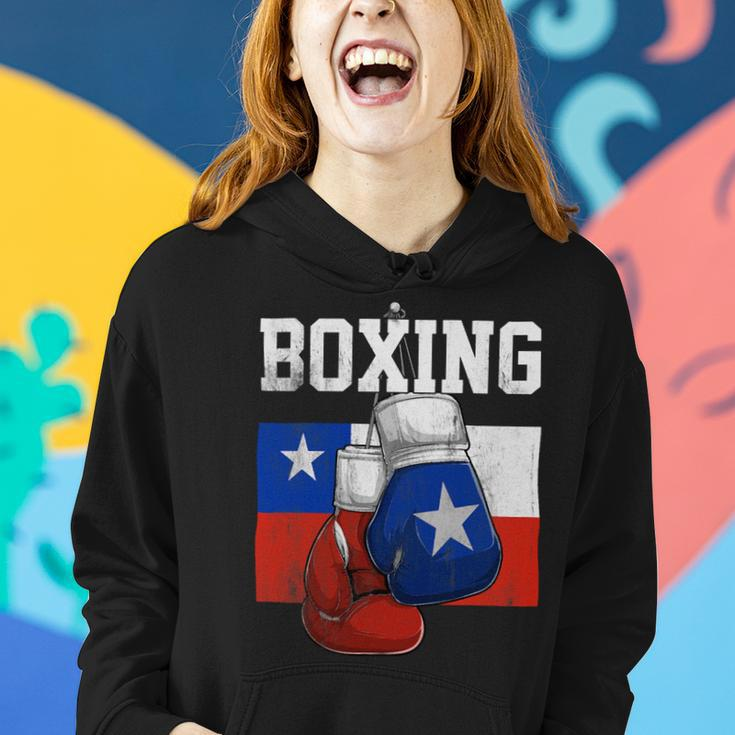 Funny Boxing Chilean Boxing Gloves Boxer Boxing Lover Chile Flag Women Hoodie Gifts for Her