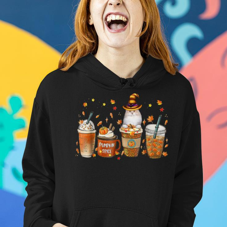 British Longhair Cat Fall Coffee Pumpkin Spice Latte Women Hoodie Gifts for Her