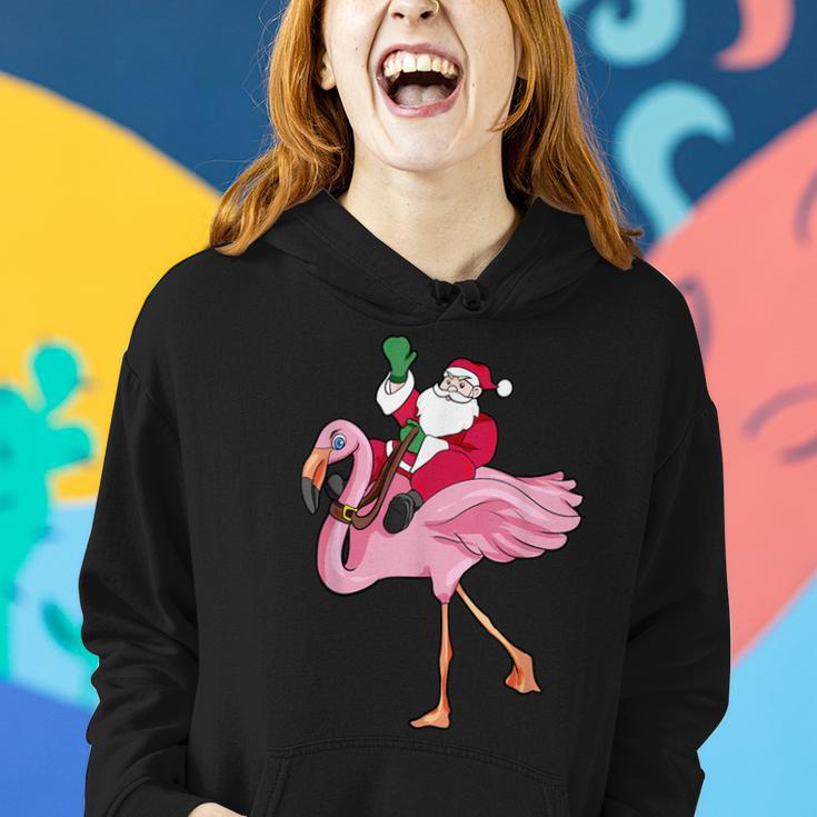 Christmas In July Santa Claus Flamingo Summer Women Hoodie Gifts for Her