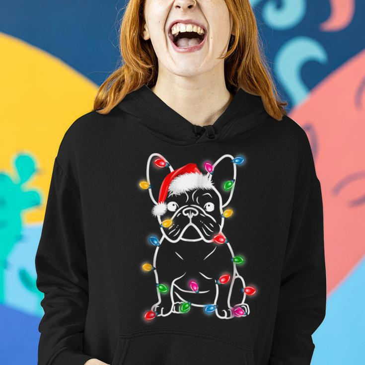 French Bulldog Dog Tree Christmas Lights Xmas Pajama Women Hoodie Gifts for Her