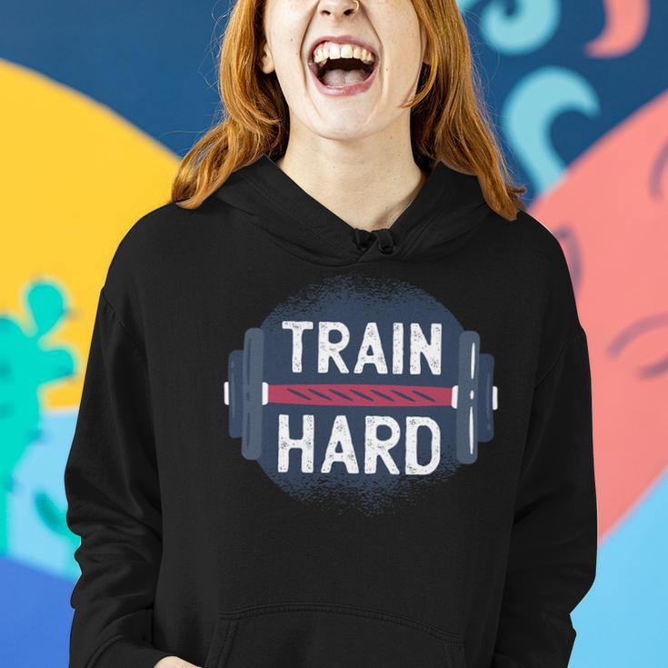 Funny Gym Train Hard Quote Inspiration Workout Weightlifting Women Hoodie Gifts for Her