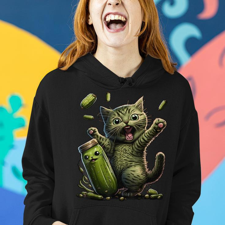 Funny Kittens Vs Gherkin Pickle Cat Mom Lady Gifts For Mom Funny Gifts Women Hoodie Gifts for Her