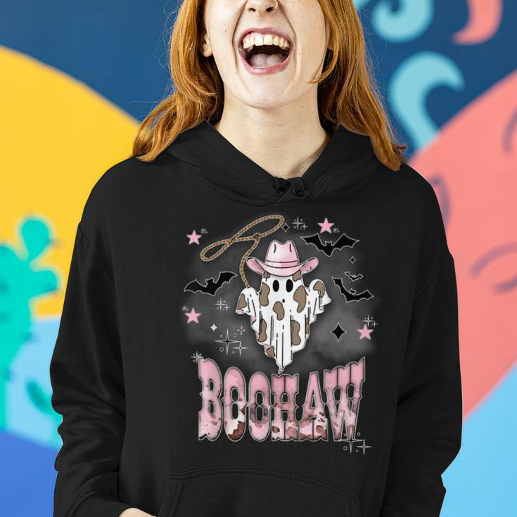Pink Boohaw Ghost Halloween Cowgirl Western Country Women Hoodie Gifts for Her