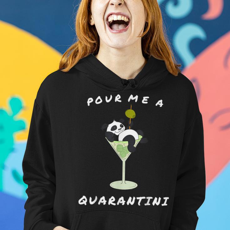 Quarantini Panda Drink Wine In Glass For Girls Women Hoodie - Seseable