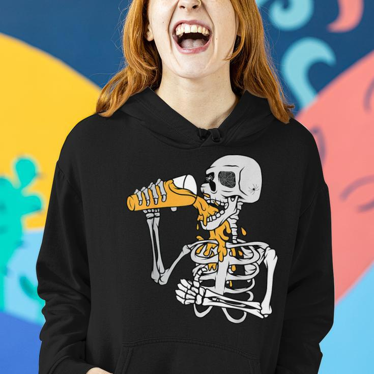 Skeleton Loves Drinking Beer Oktoberfest Halloween Women Hoodie Gifts for Her