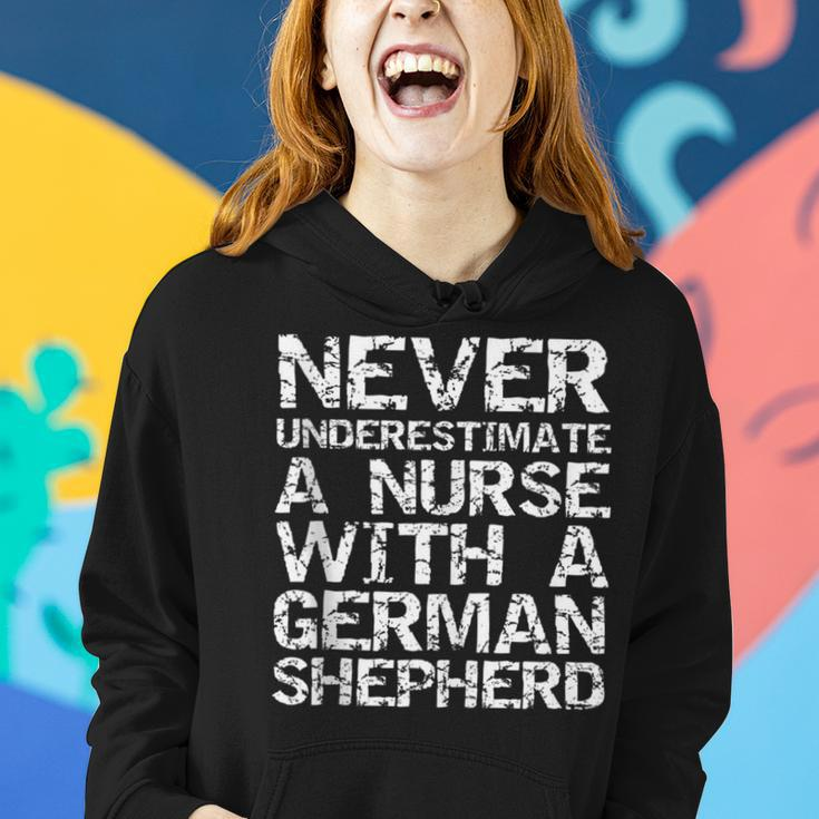Never Underestimate A Nurse With A German Shepherd Women Hoodie Gifts for Her