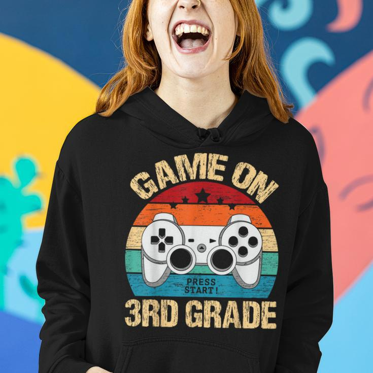Game On 3Rd Grade Back To School 3Rd Grade Level Unlocked Women Hoodie Gifts for Her