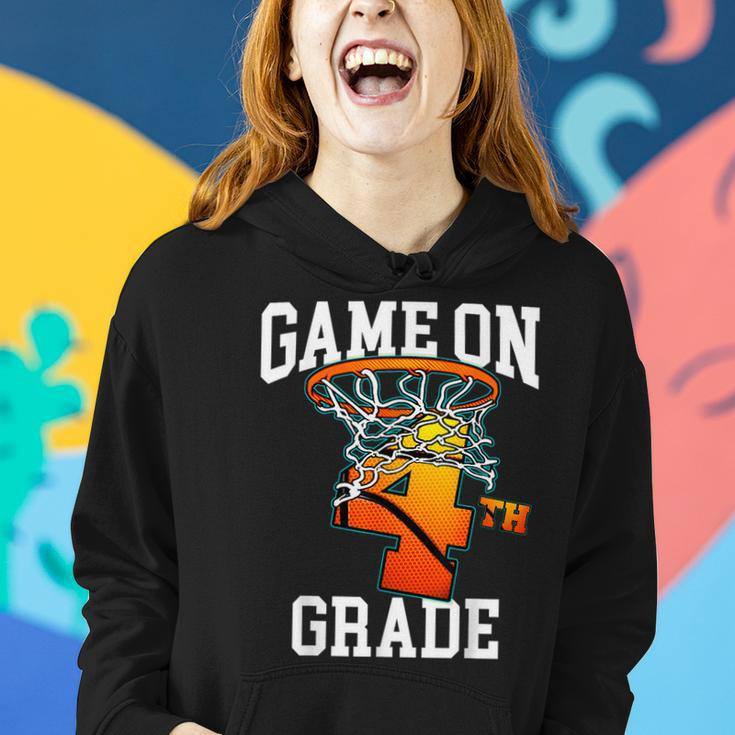 Game On 4Th Grade Basketball Back To School Student Boys Women Hoodie Gifts for Her
