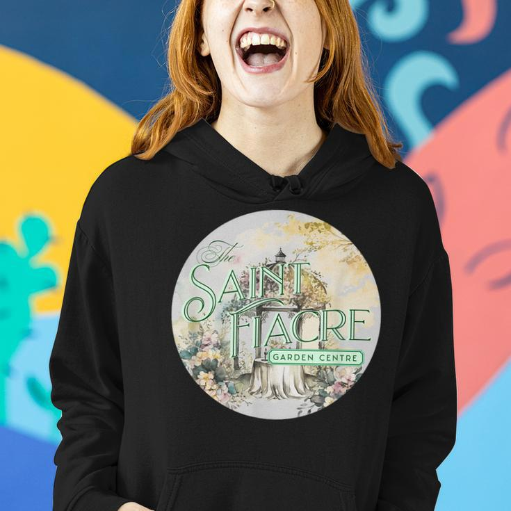 Gardening Catholic Floral Watercolor St Fiacre Garden Centre Women Hoodie Gifts for Her