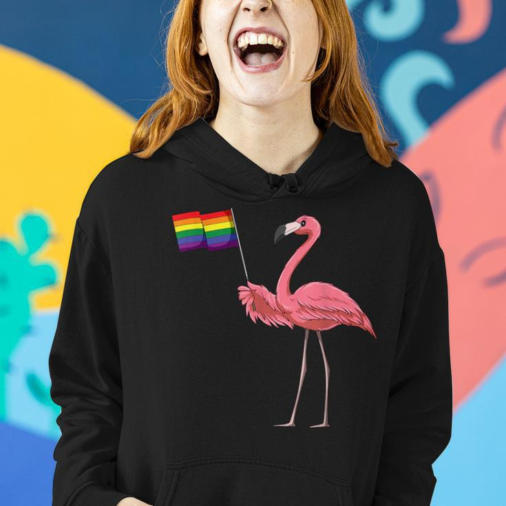 Gay Flamingo Lgbt Pride Rainbow Flag Flamingo Pride Month Women Hoodie Gifts for Her