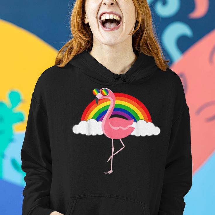 Gay Flamingo Rainbow Pride Flag Lgbtq Cool Lgbt Ally Gift Women Hoodie Gifts for Her