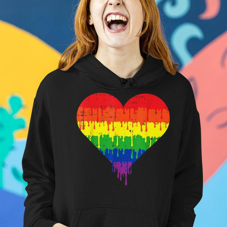 Gay Heart Pride Rainbow Flag Lgbtq Inspirational Lgbt Gift Women Hoodie Gifts for Her