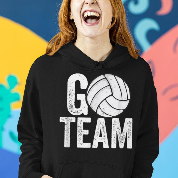 Go Team Volleyball Player Team Coach Mom Dad Family Women Hoodie Gifts for Her