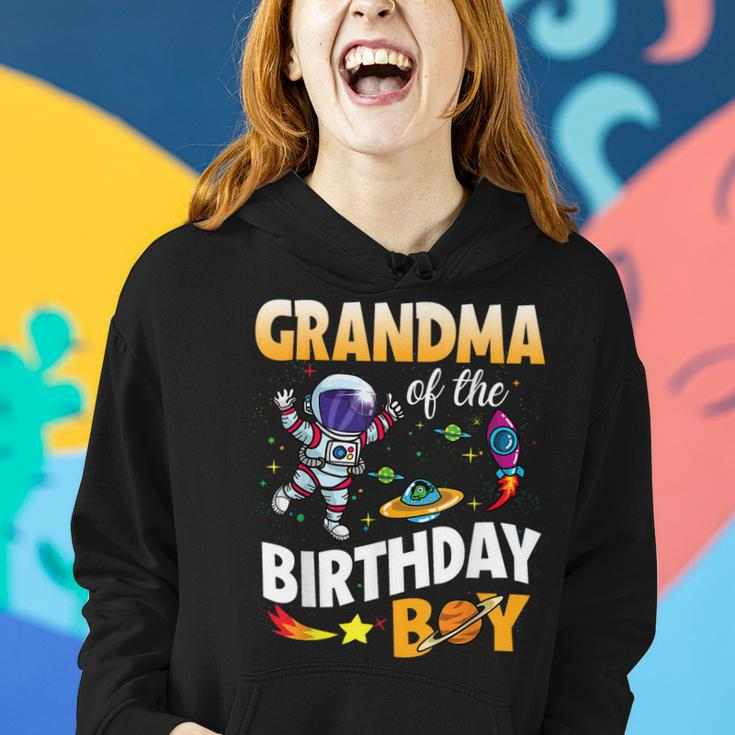 Grandma Of The Birthday Boy Space Astronaut Birthday Family Women Hoodie Gifts for Her